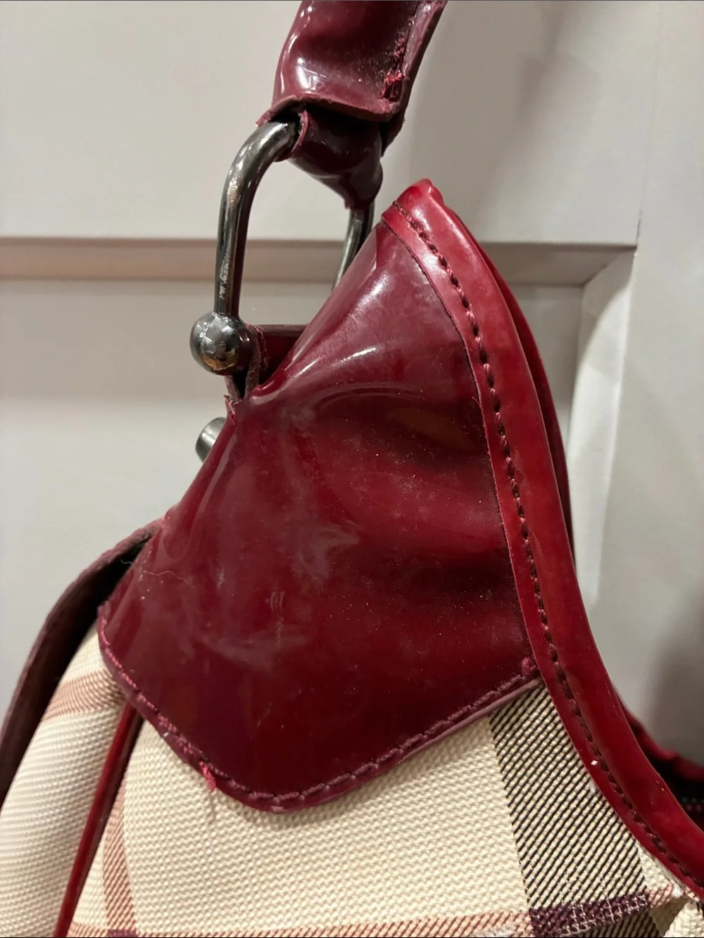 Red Trim Plaid Shoulder Bag - Women Bags